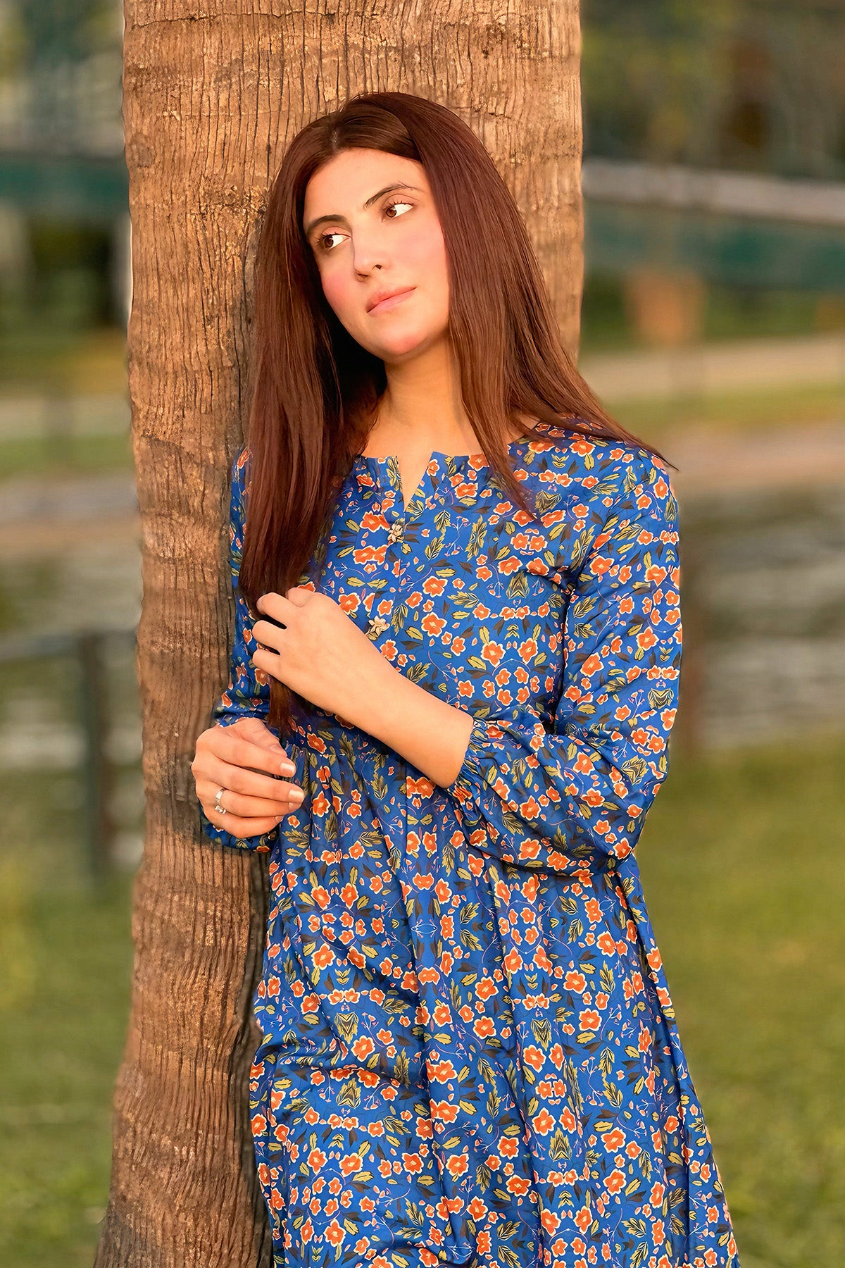 Printed Cotton Silk Maxi