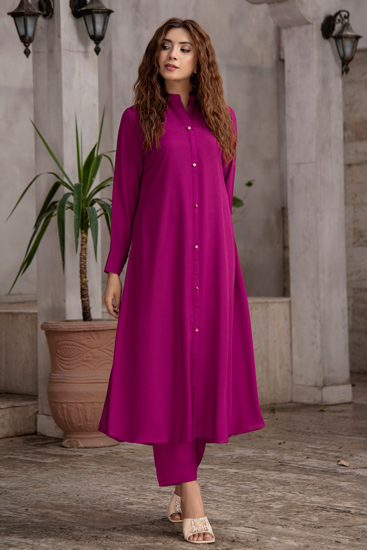 Hot Pink Stylish Dress