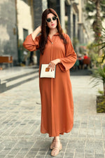 Polished Brown Long Dress