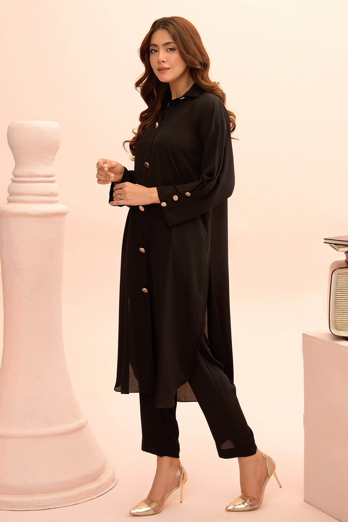 Black Buttoned Dress