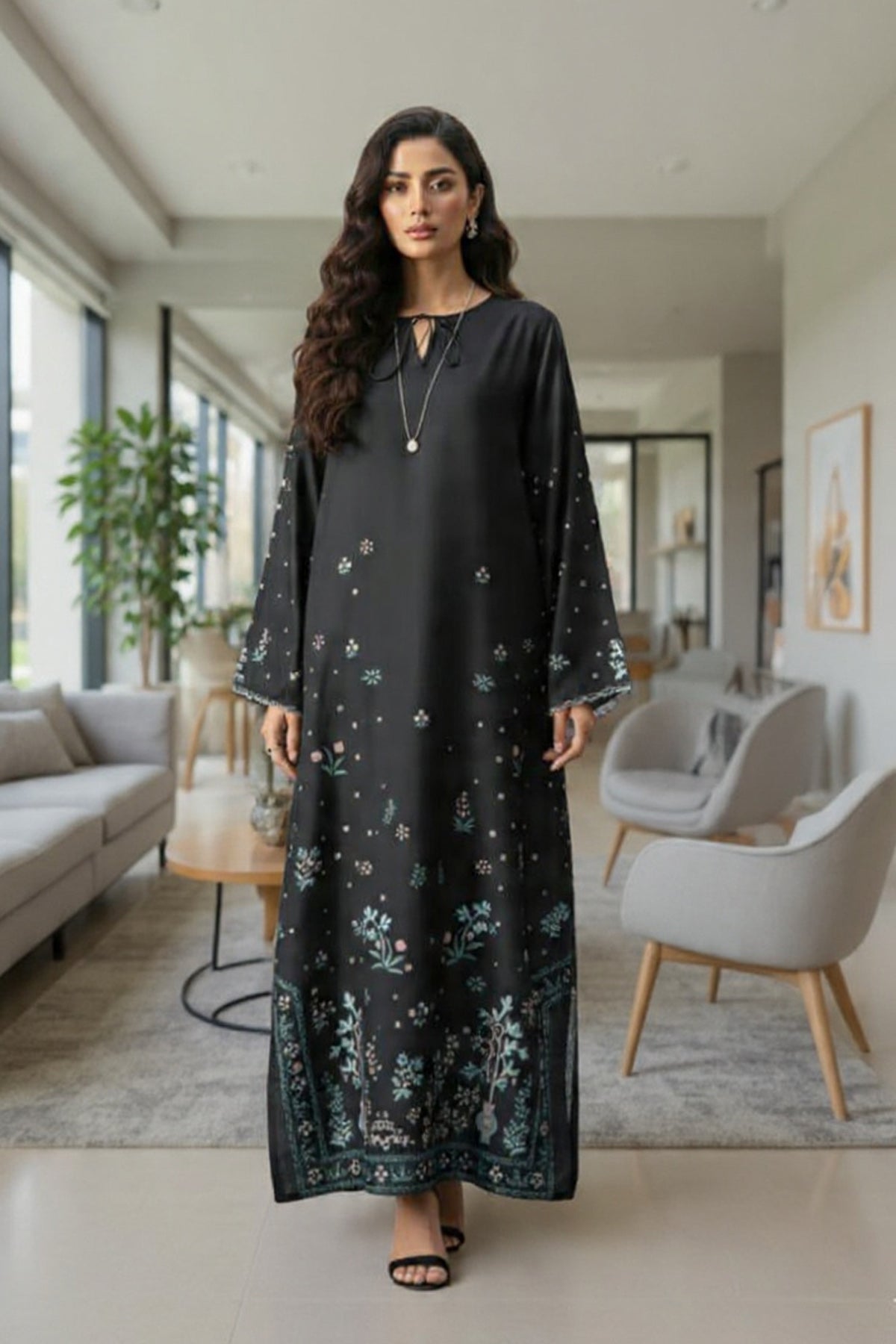 Printed Kaftan Dress