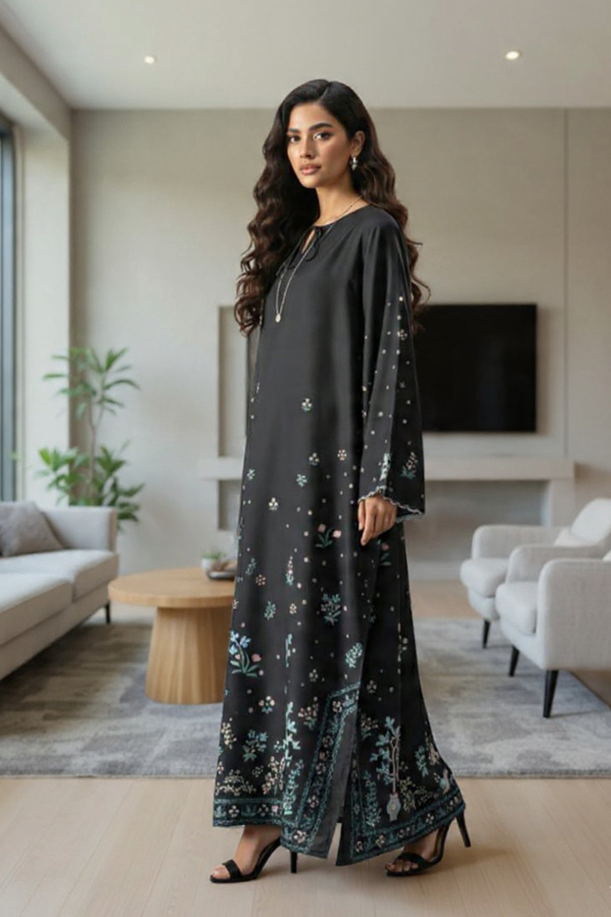 Printed Kaftan Dress