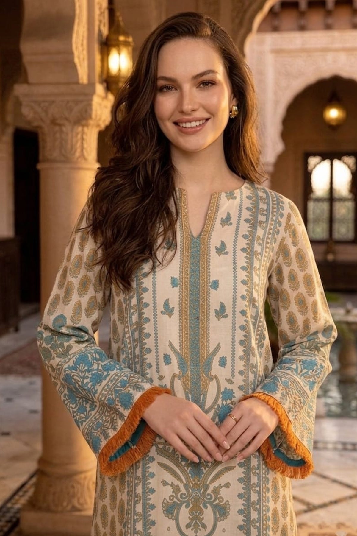Printed Kaftan Dress
