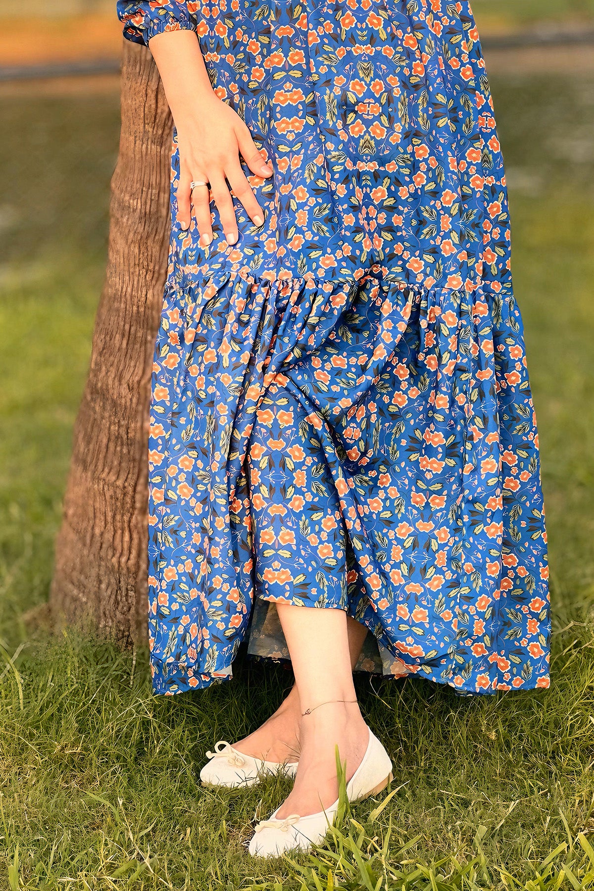 Printed Cotton Silk Maxi