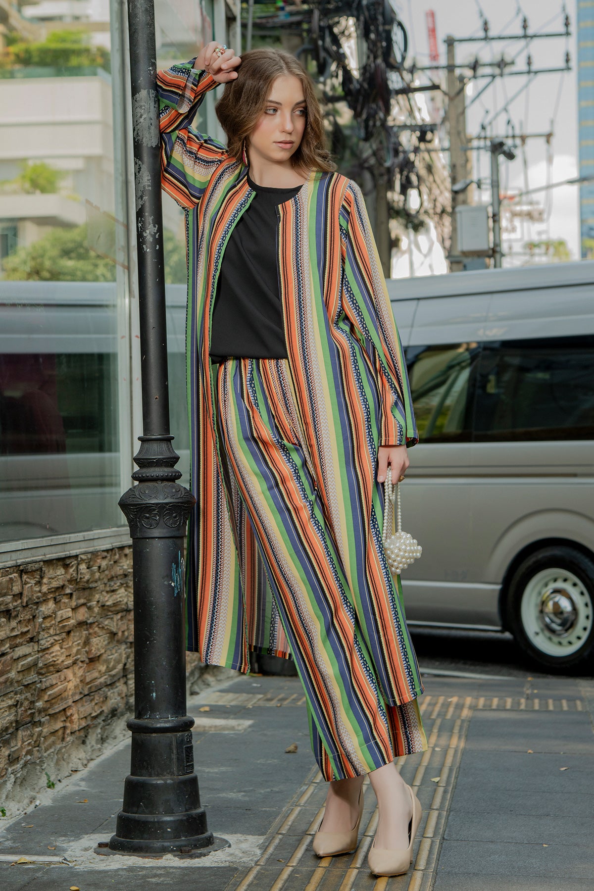 Multi-Color Shrug Dress (3Piece)