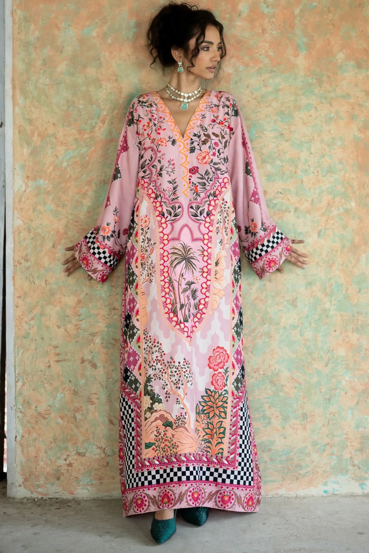 Printed Kaftan Dress