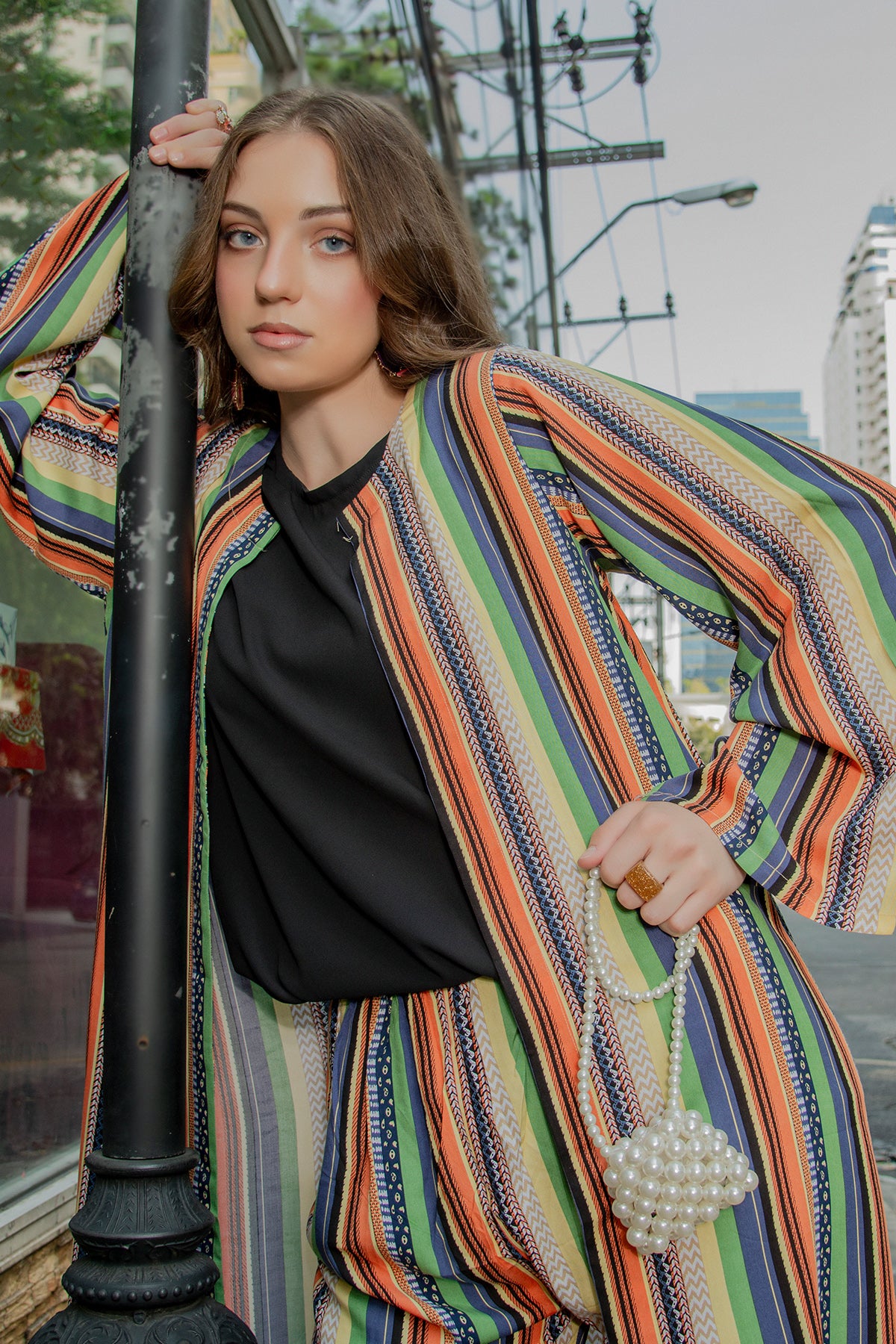 Multi-Color Shrug Dress (3Piece)