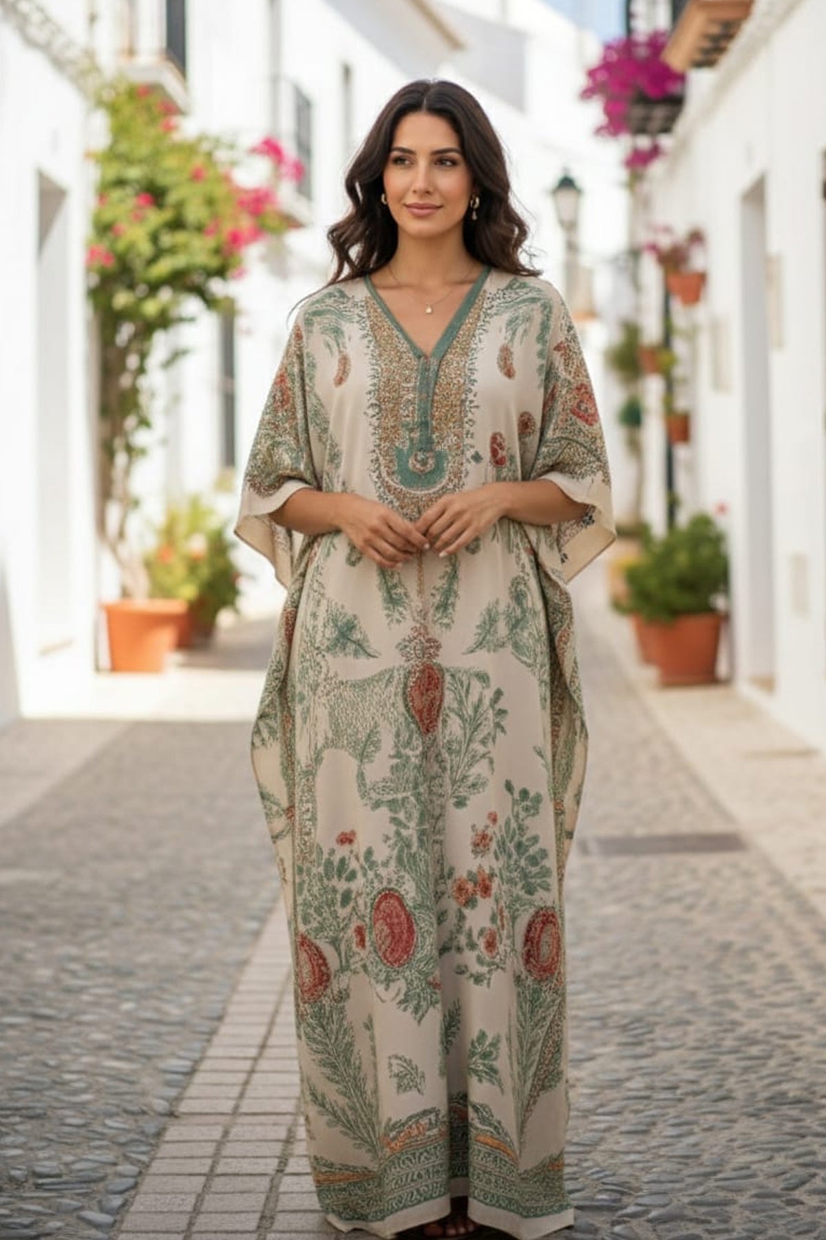 Printed Kaftan Dress
