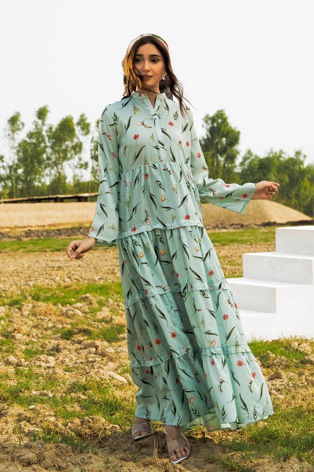 Printed Cotton Silk Maxi