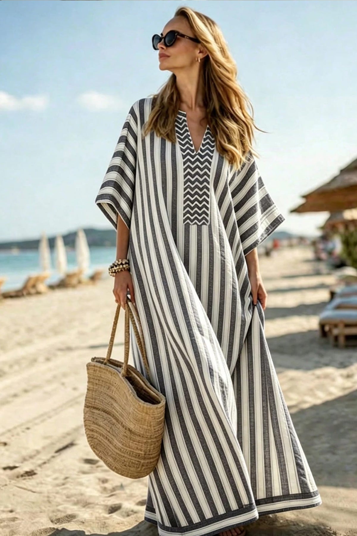 Printed Kaftan Dress