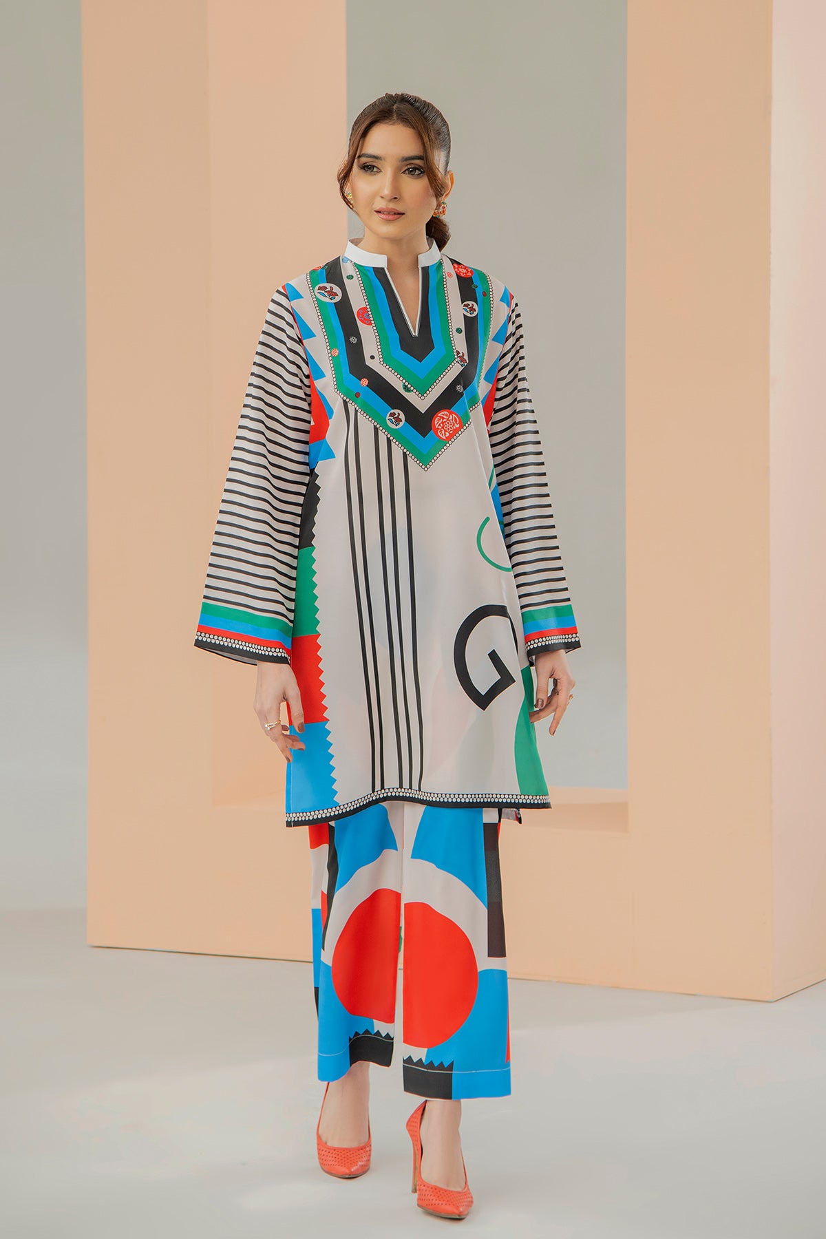 Printed Crepe Co-ord Set