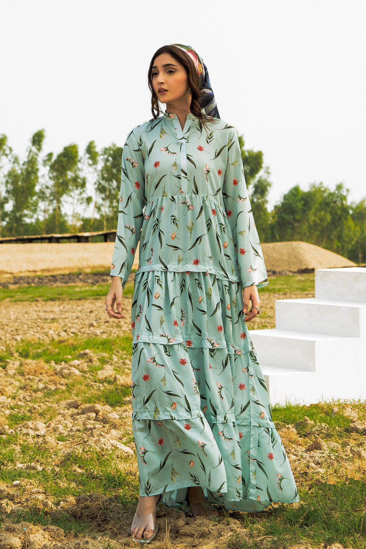 Printed Cotton Silk Maxi