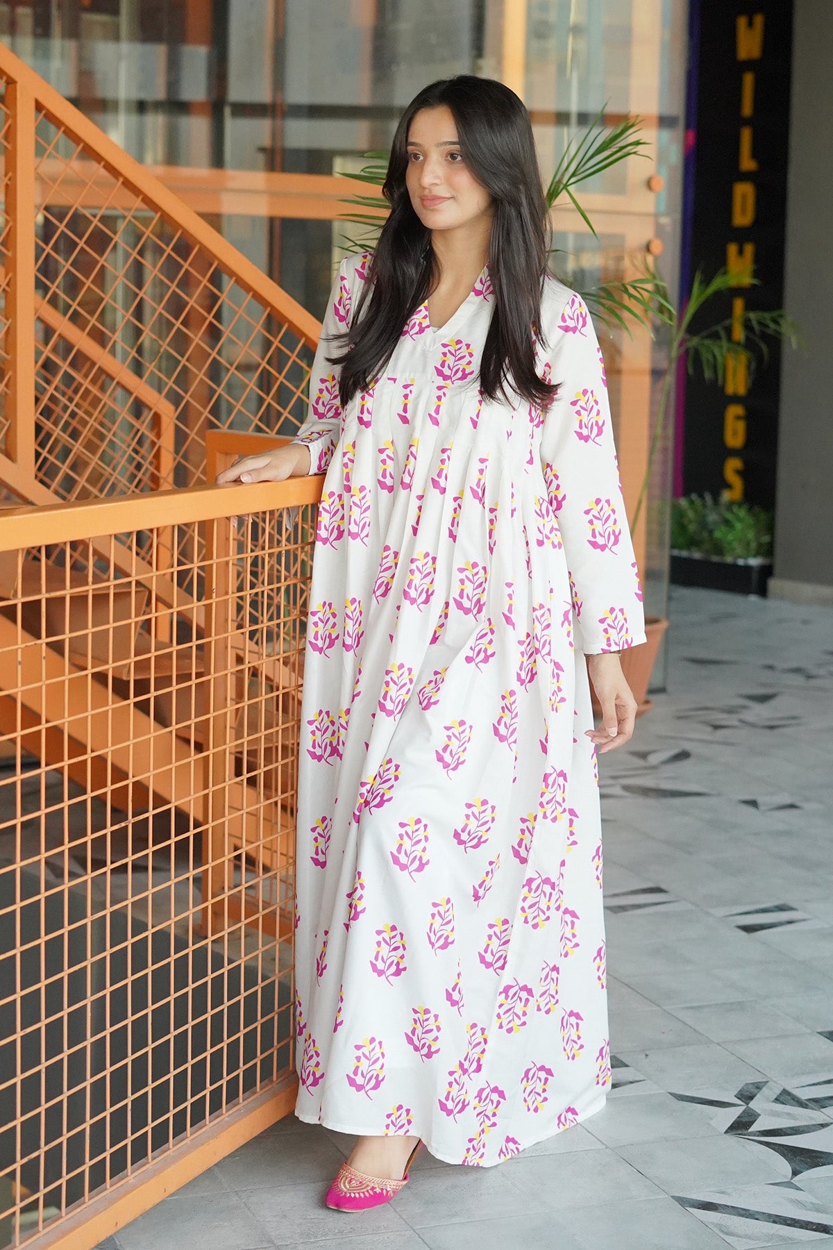 Printed Cotton Silk Maxi