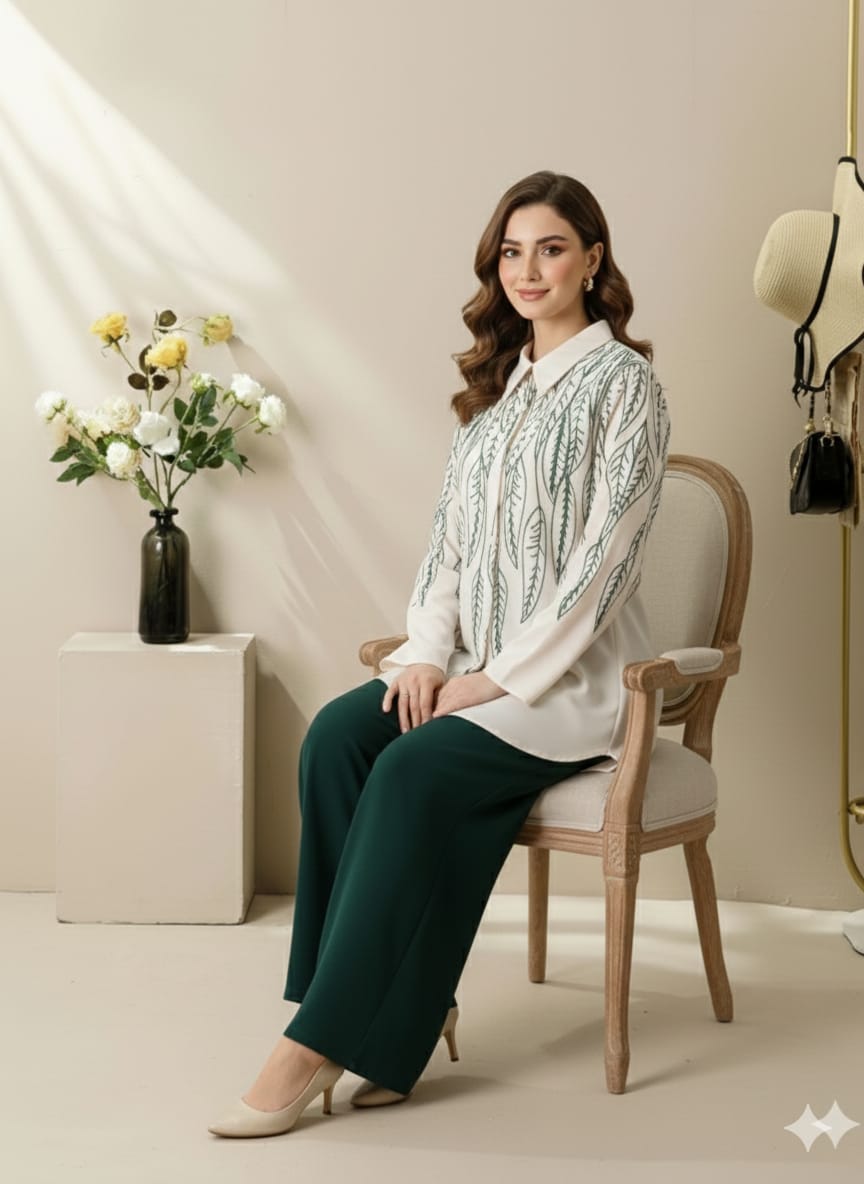 Printed Khaddar Co-ord Set