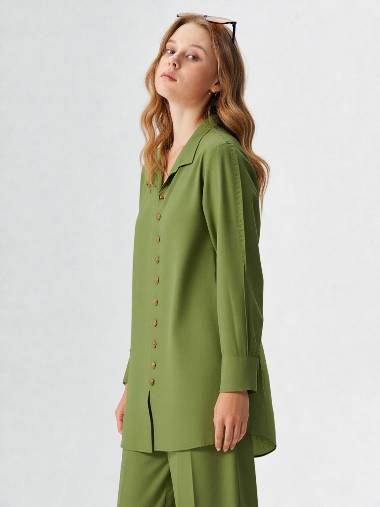 Olive Crepe Co-ord Set