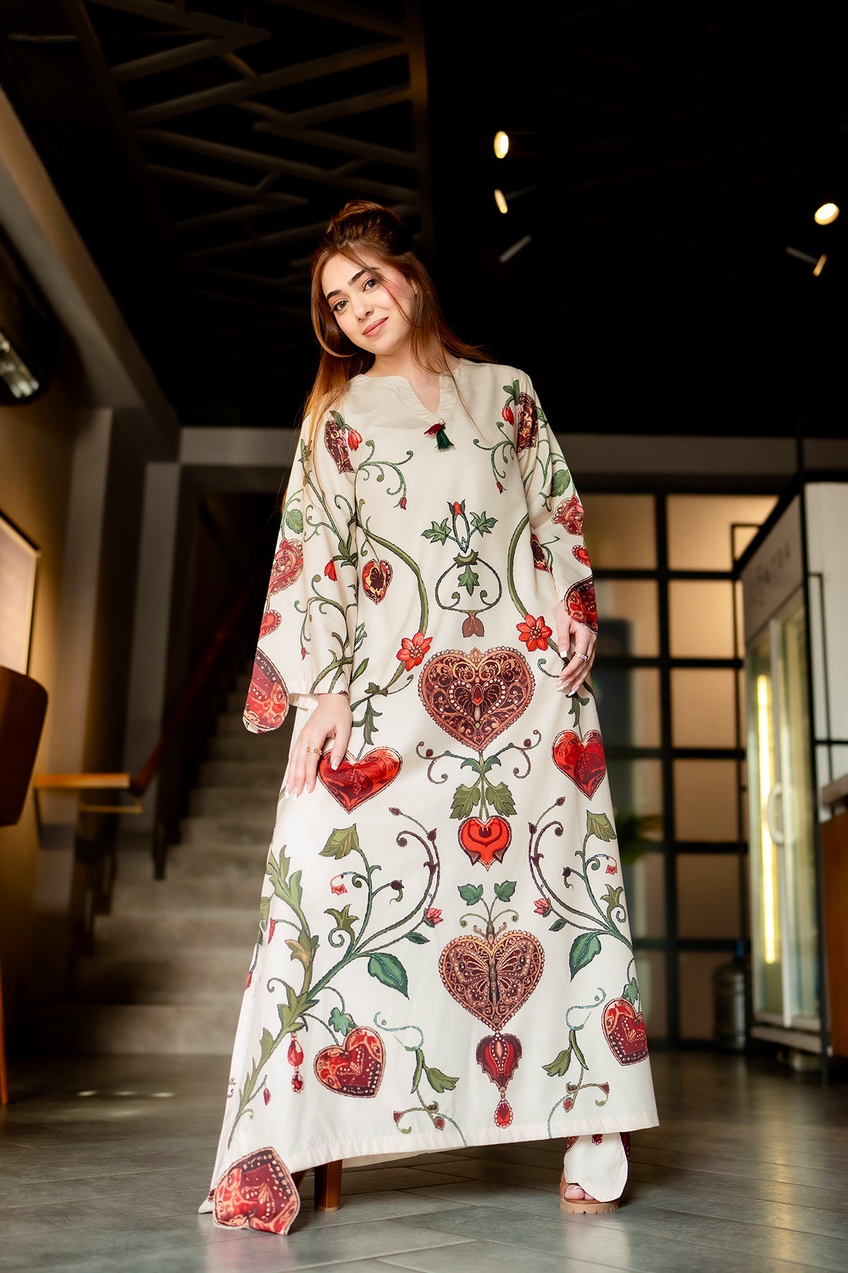 Printed Kaftan Dress