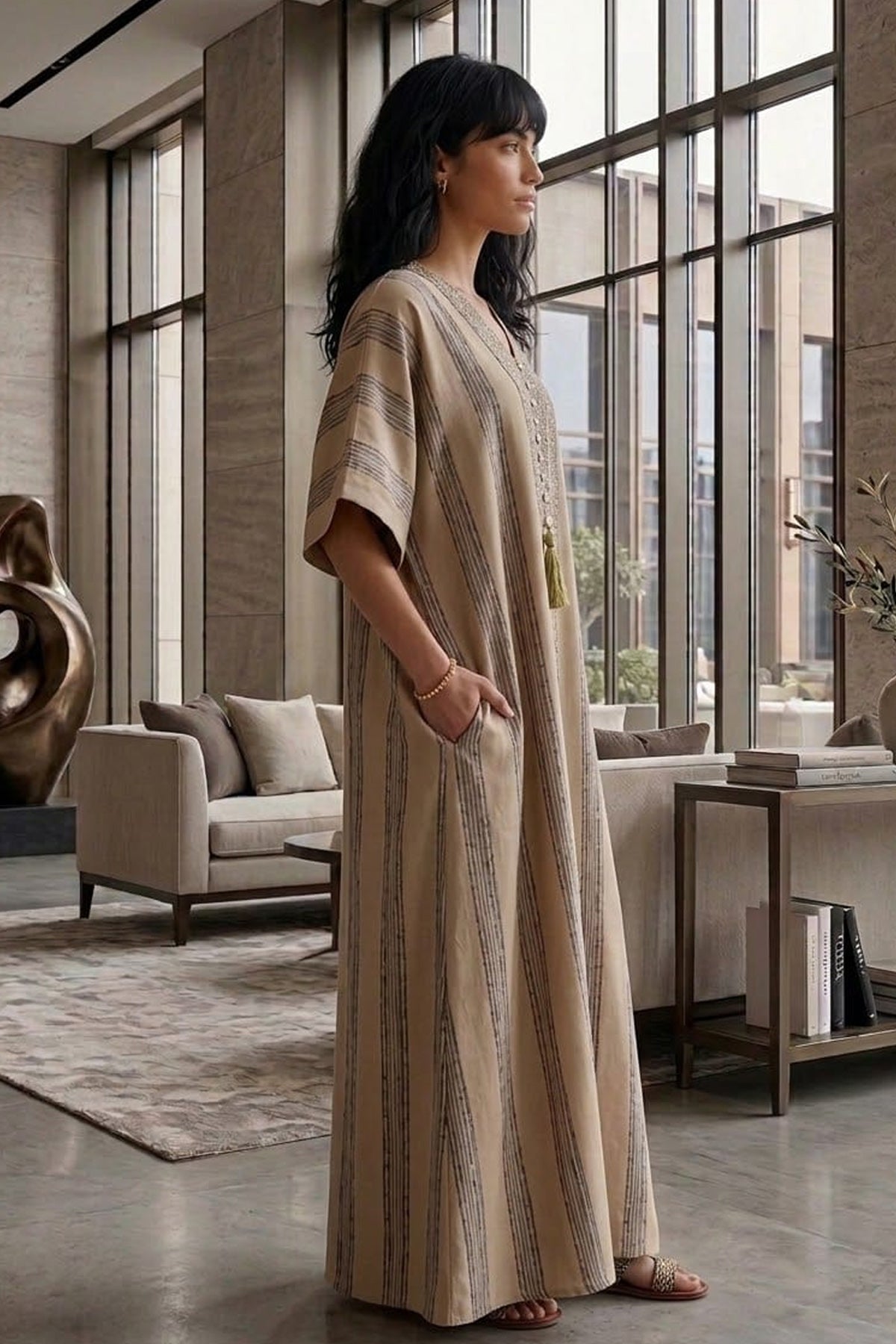Printed Kaftan Dress