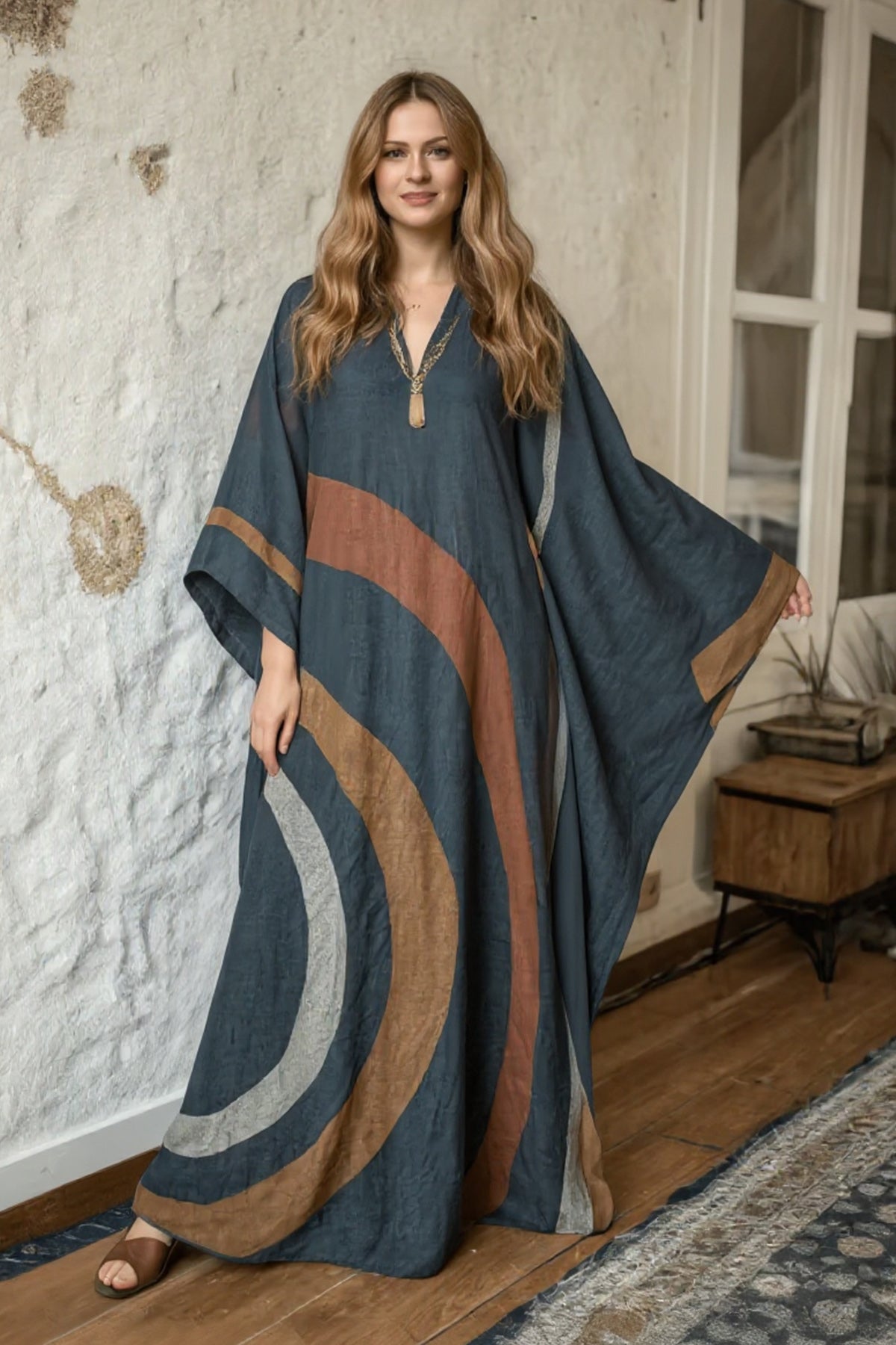 Printed Kaftan Dress