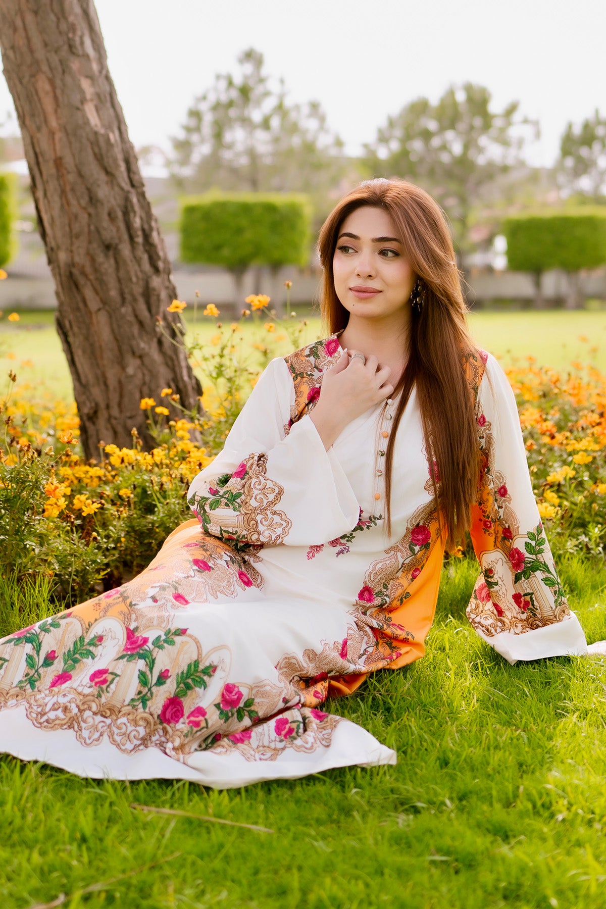 Printed Kaftan Dress