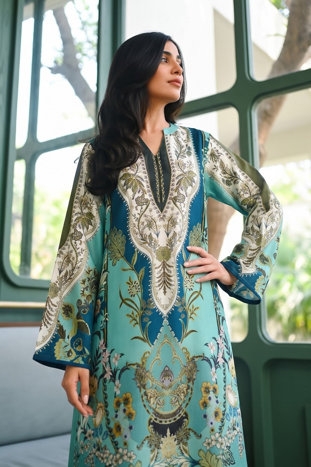 Printed Kaftan Dress