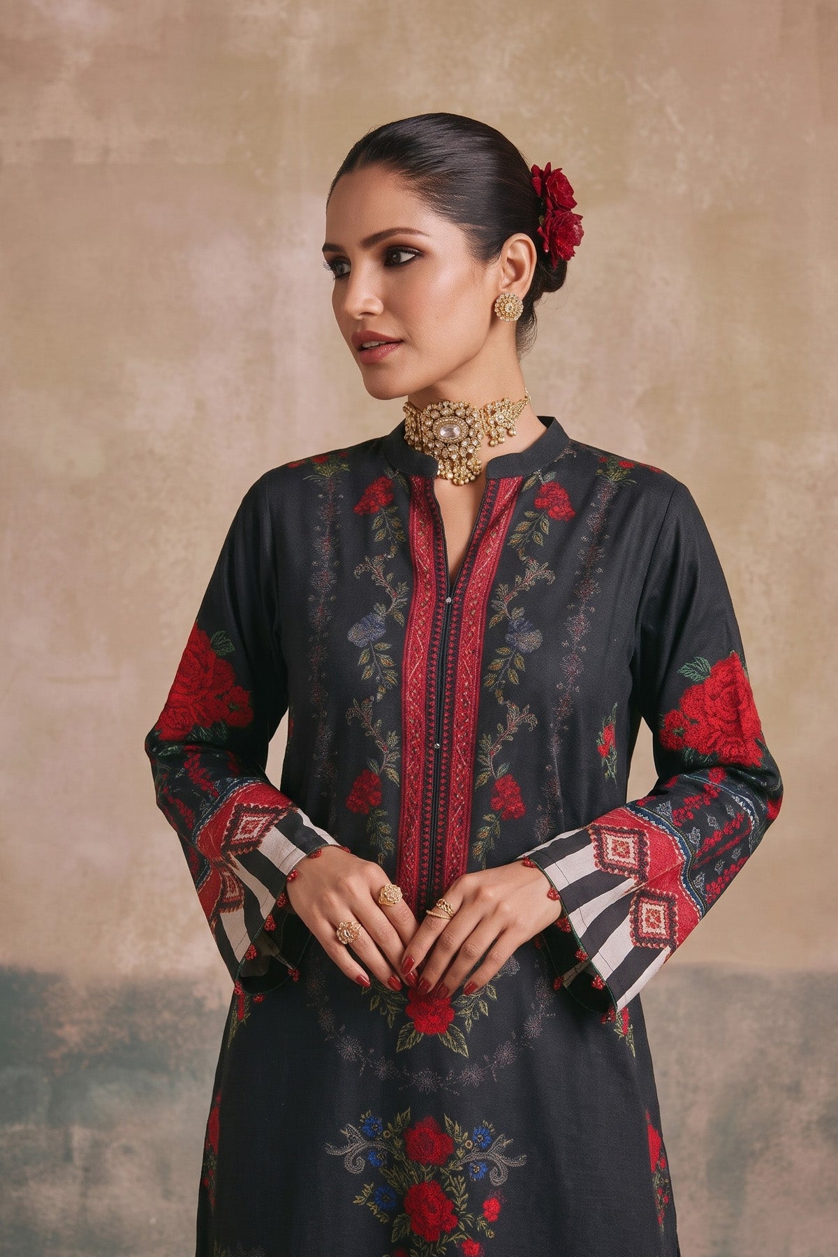 Printed Khaddar Kaftan