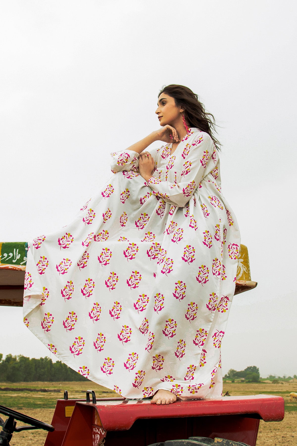 Printed Cotton Silk Maxi