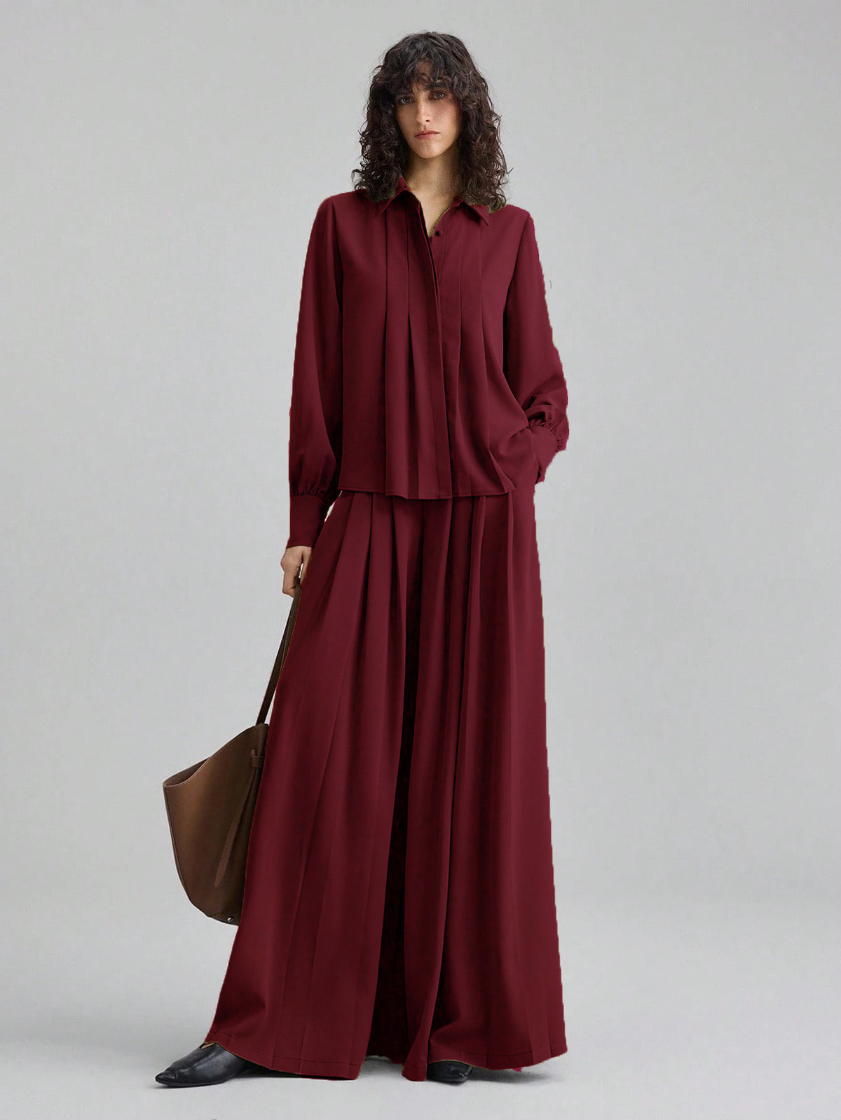 Maroon Crepe Dress