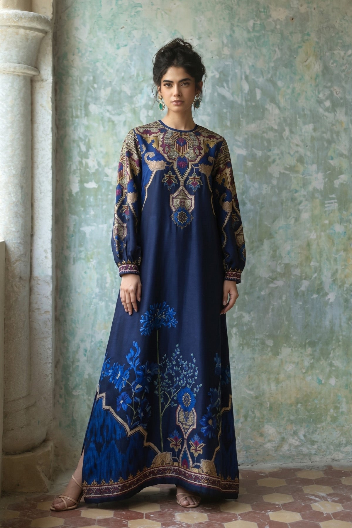 Printed Khaddar Kaftan