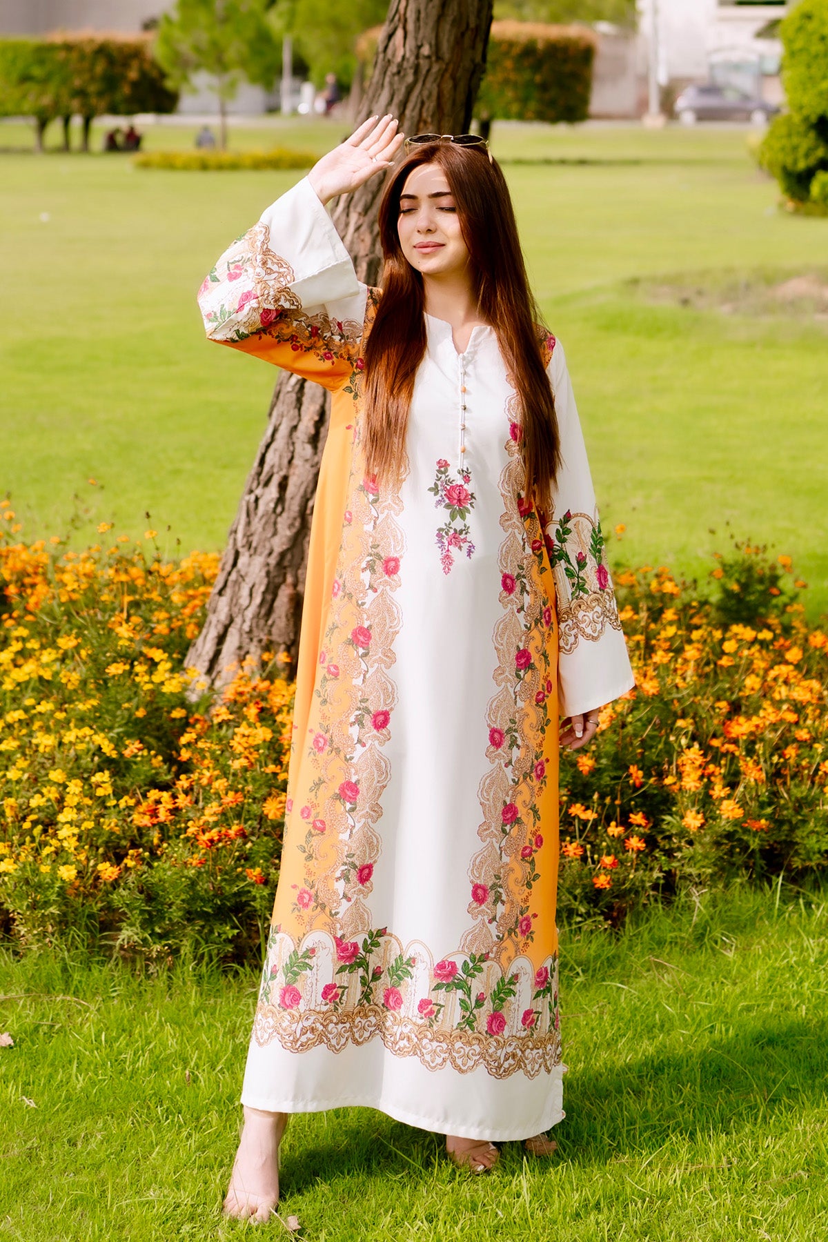 Printed Kaftan Dress