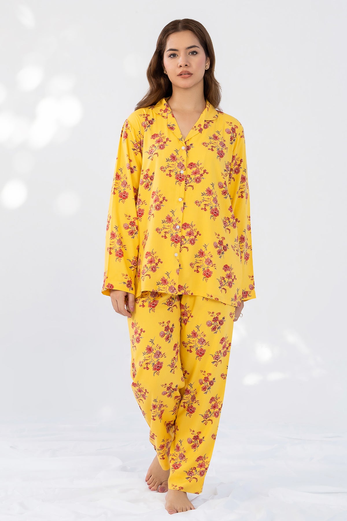 Printed Silk Night Suit