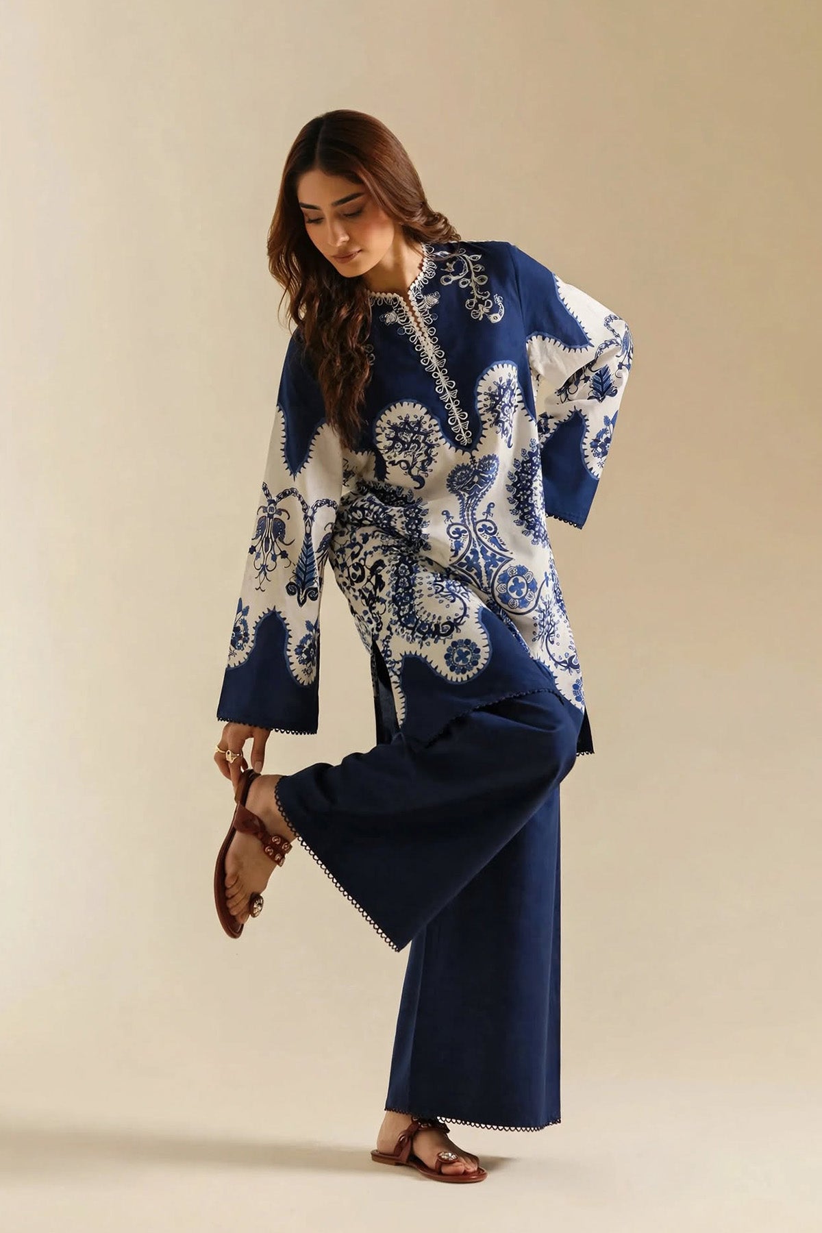 Printed Khaddar Co-ord Set