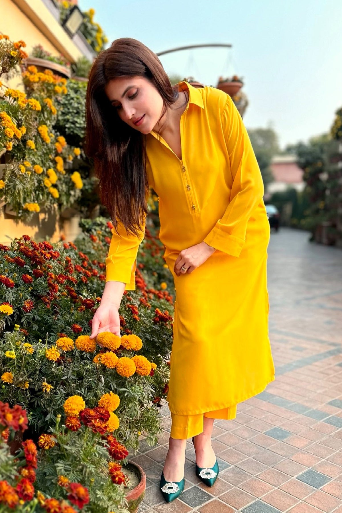 Yellow Mustard Collar Dress