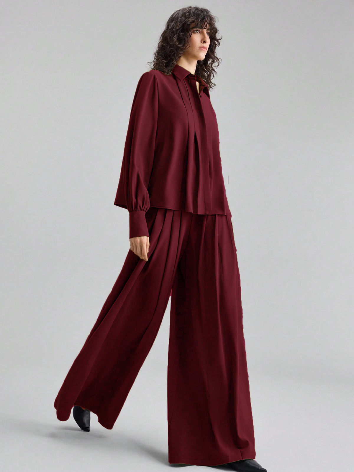 Maroon Crepe Dress