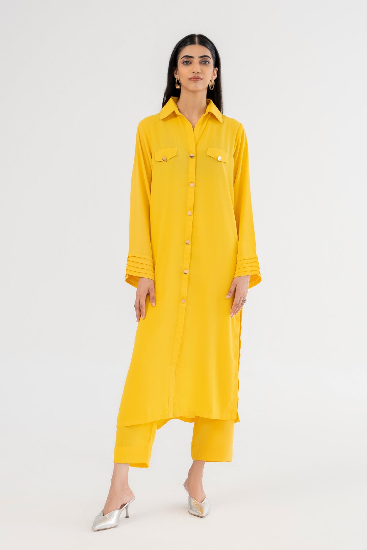 Yellowish Mustard Collar Dress