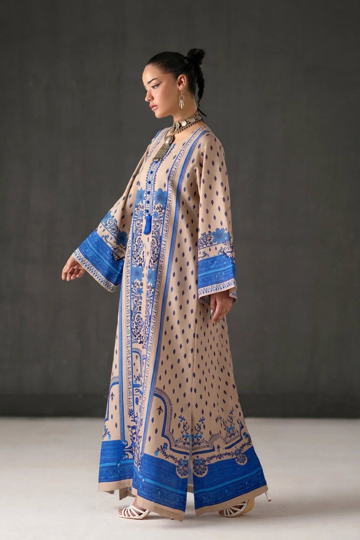 Printed Khaddar Kaftan