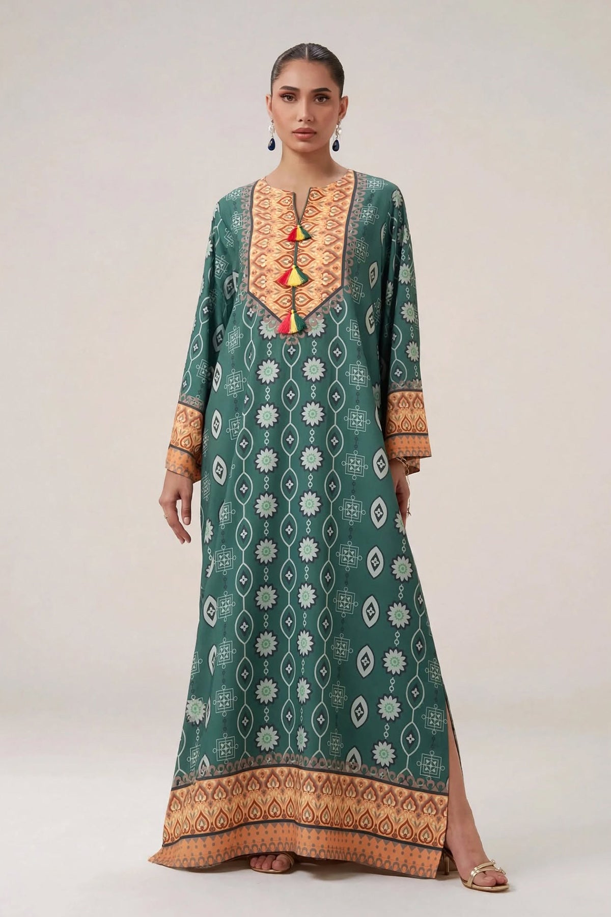 Printed Khaddar Kaftan