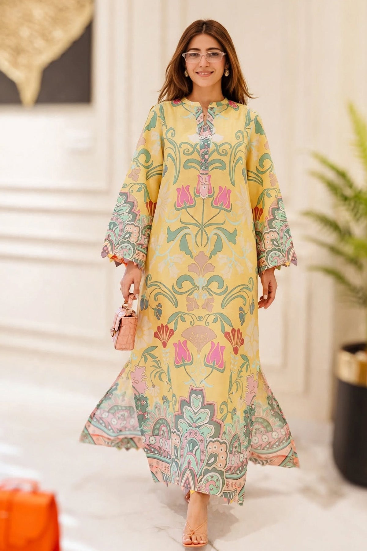 Printed Kaftan Dress