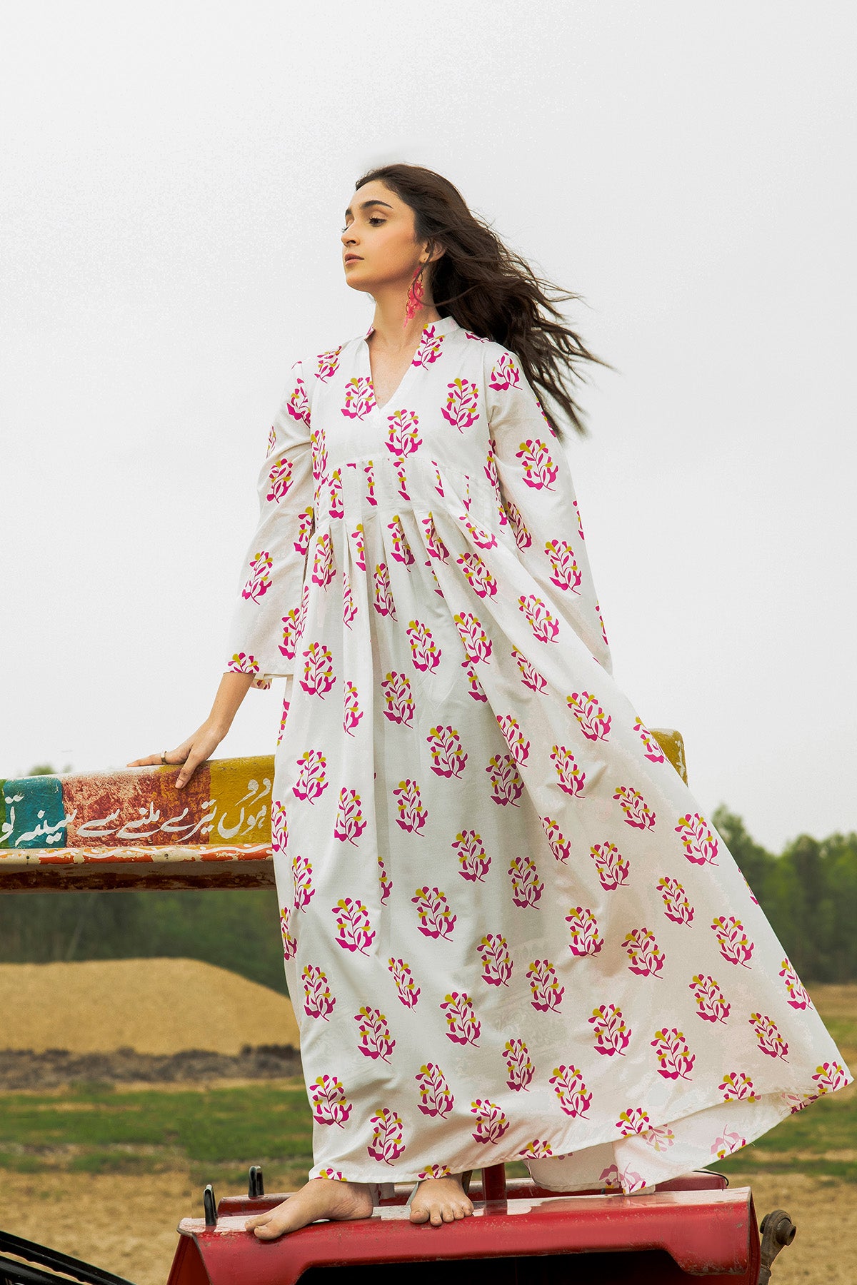 Printed Cotton Silk Maxi