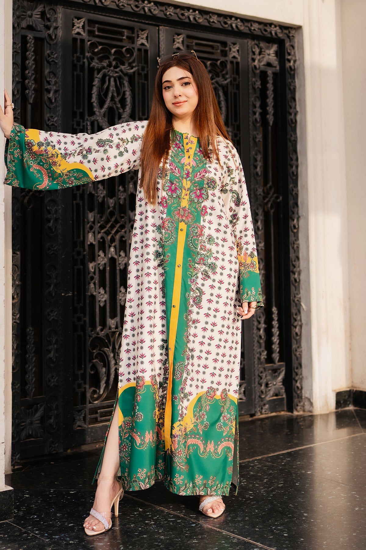Printed Kaftan Dress