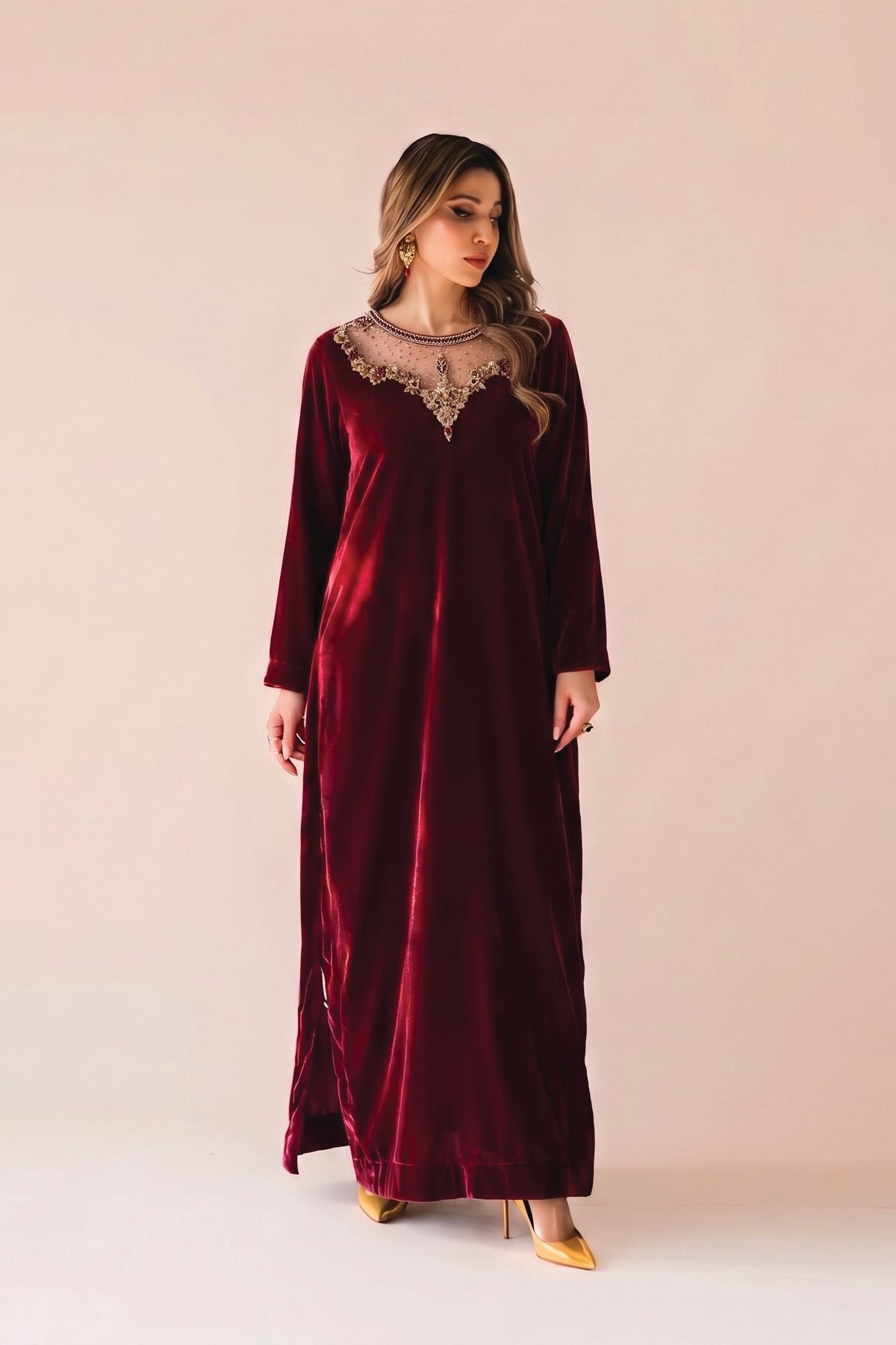 Velvet Long Kaftan