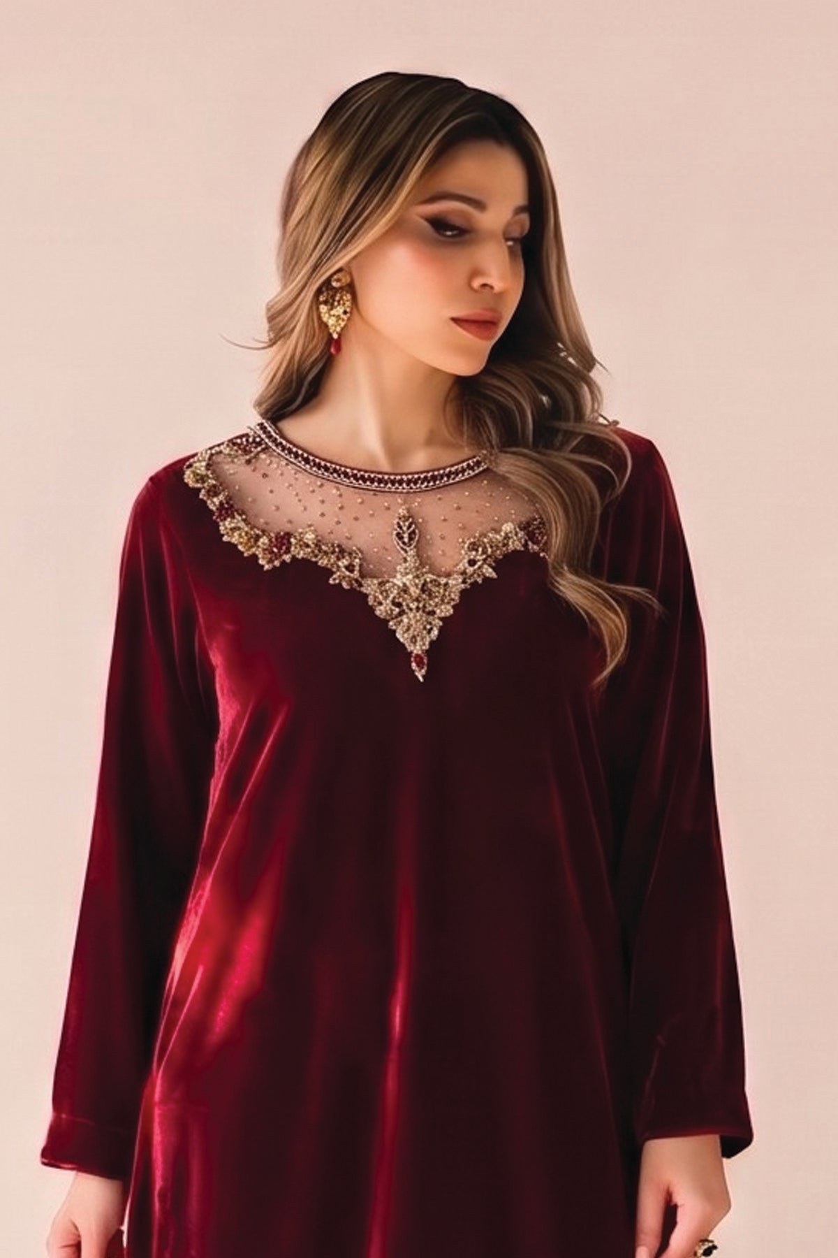 Velvet Long Kaftan