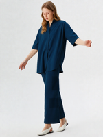 Teal Blue Crepe Co-ord Set