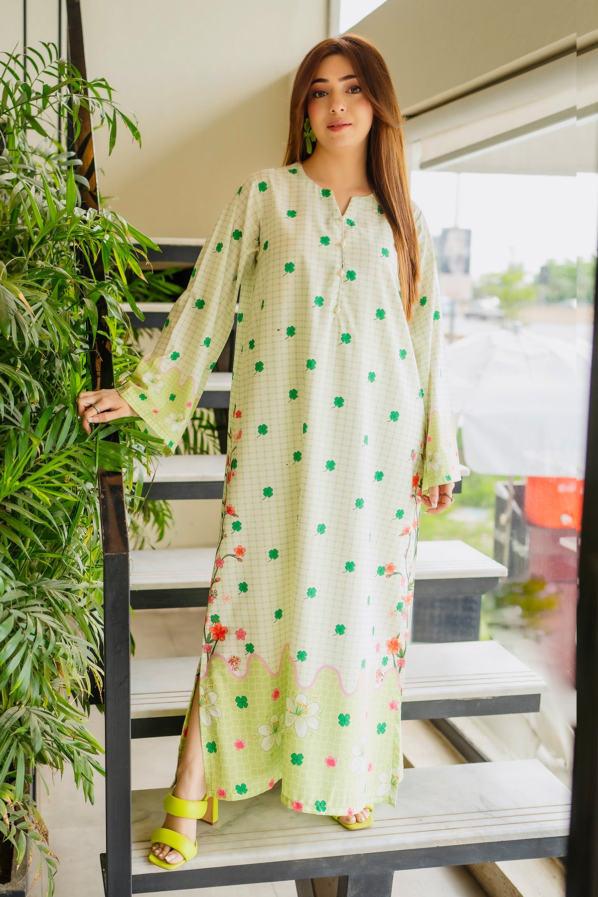Printed Kaftan Dress