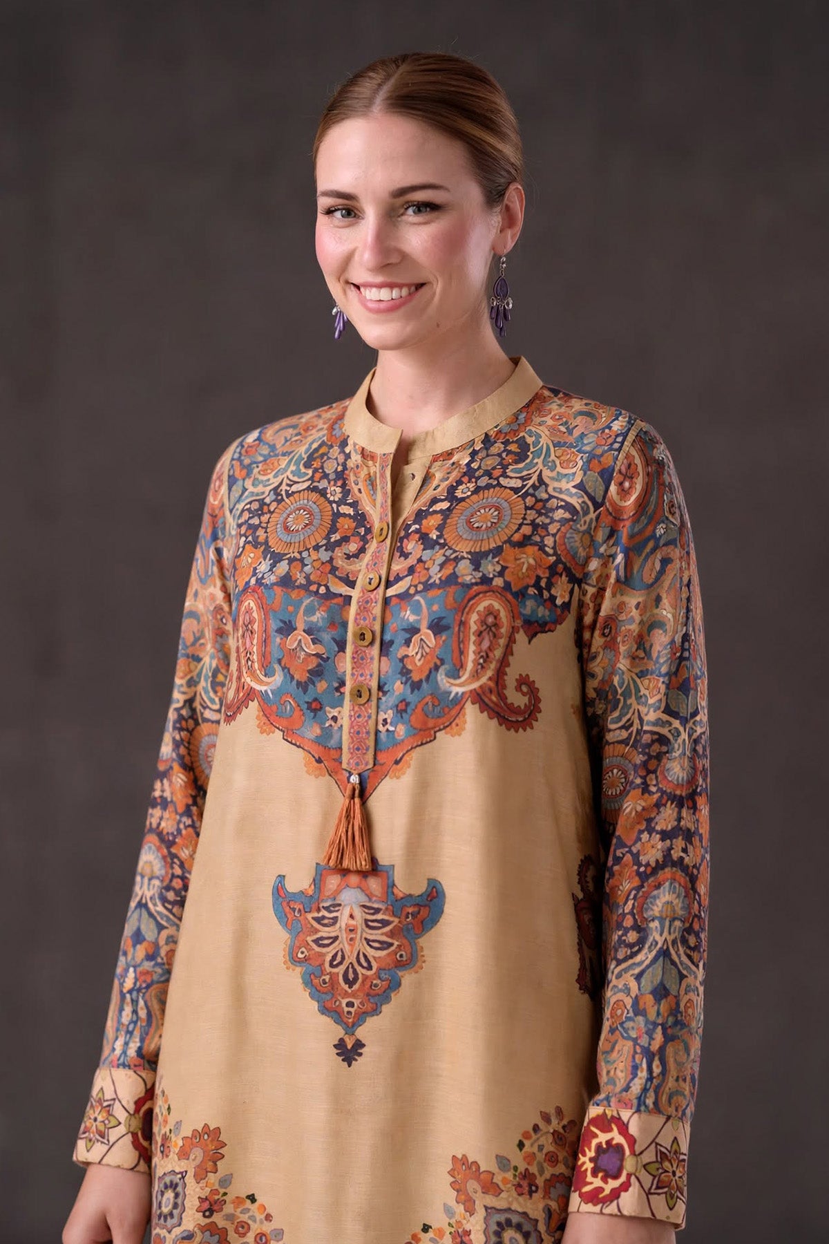 Printed Wool Kaftan