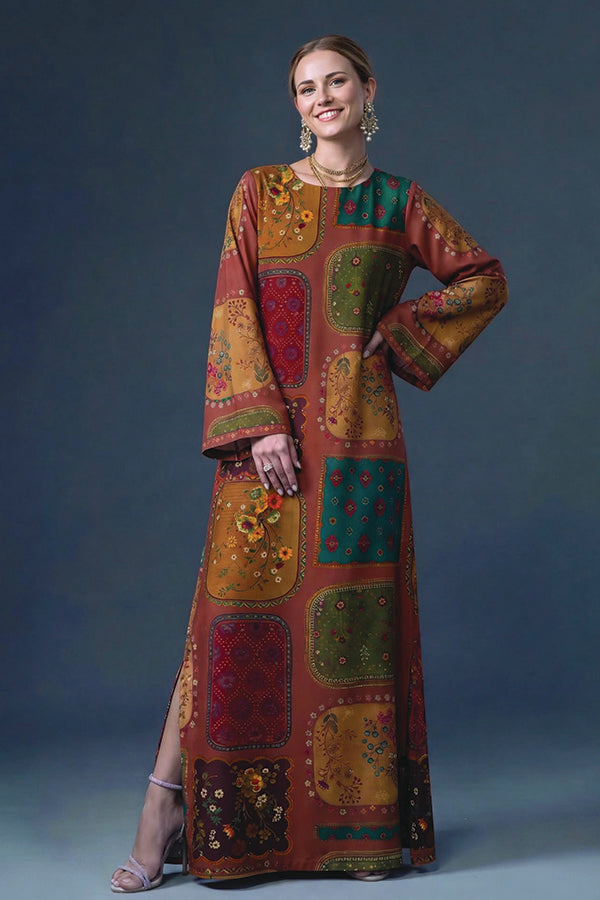 Printed Wool Kaftan