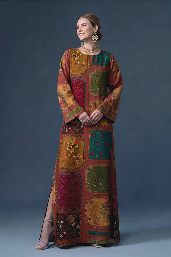 Printed Wool Kaftan