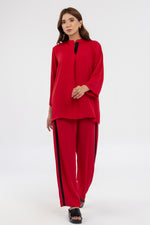 Red Crepe Co-ord Set