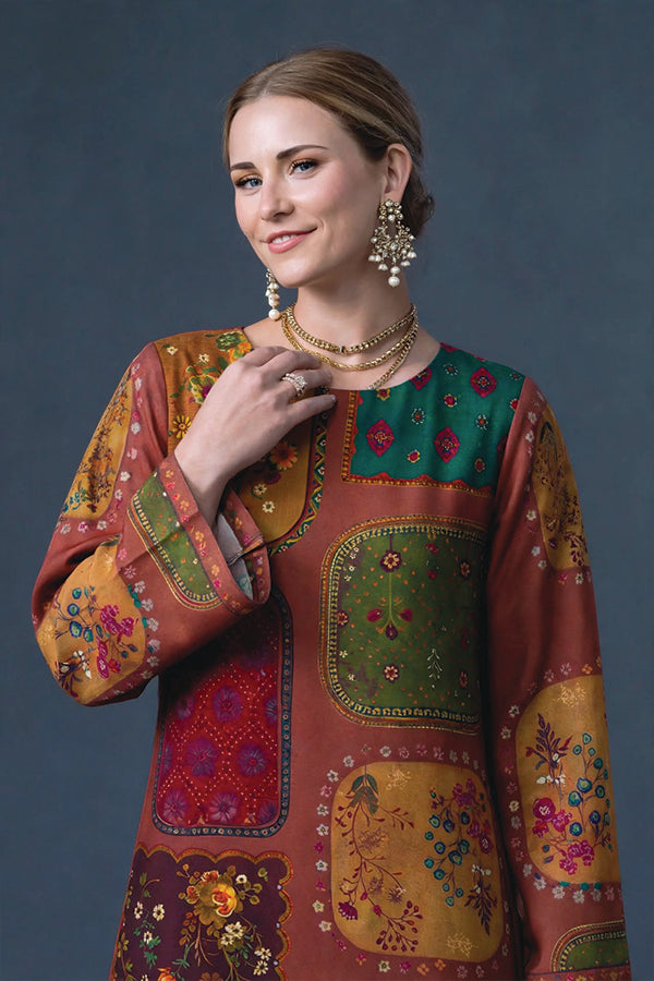 Printed Wool Kaftan