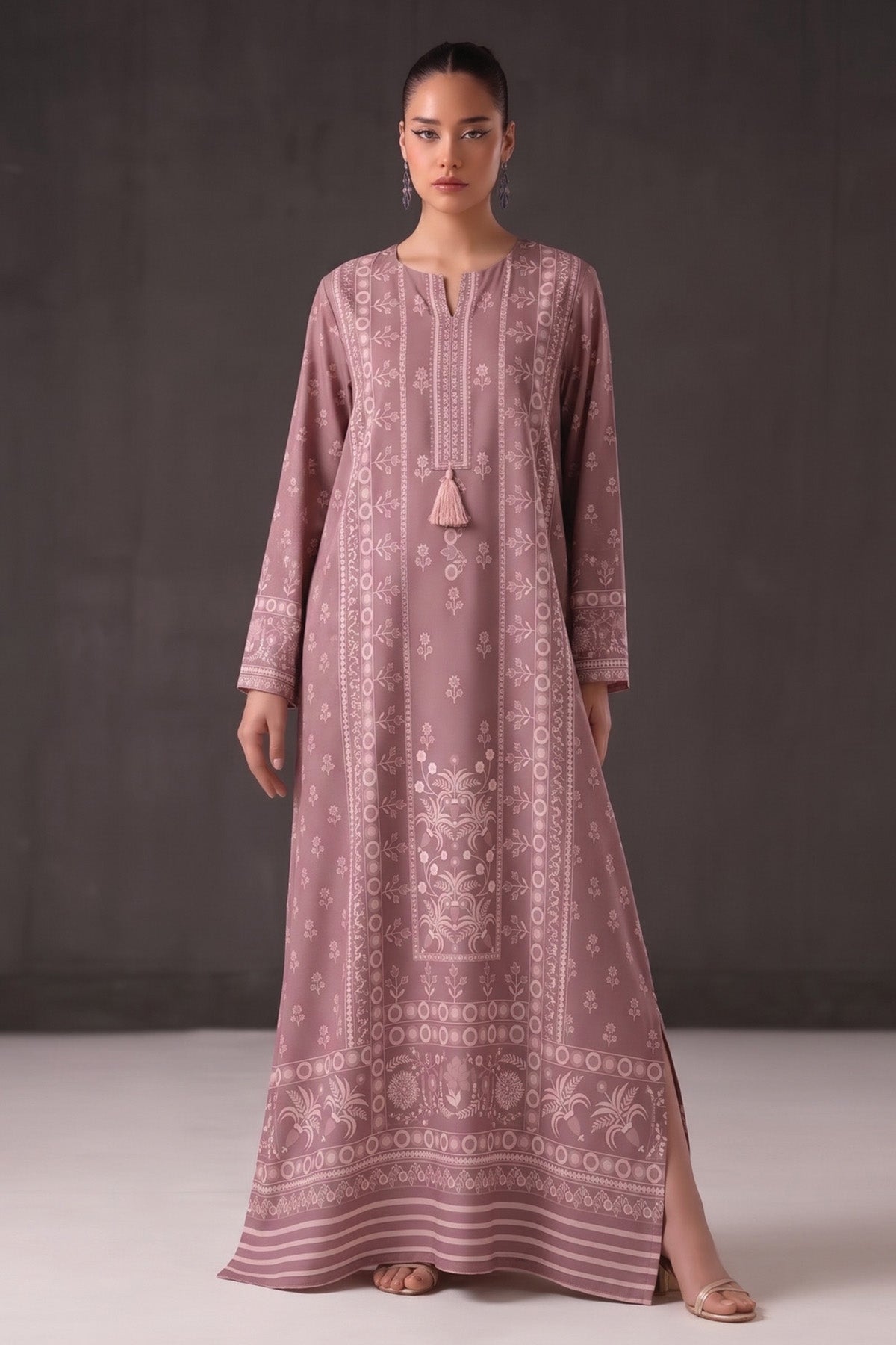 Printed Wool Kaftan