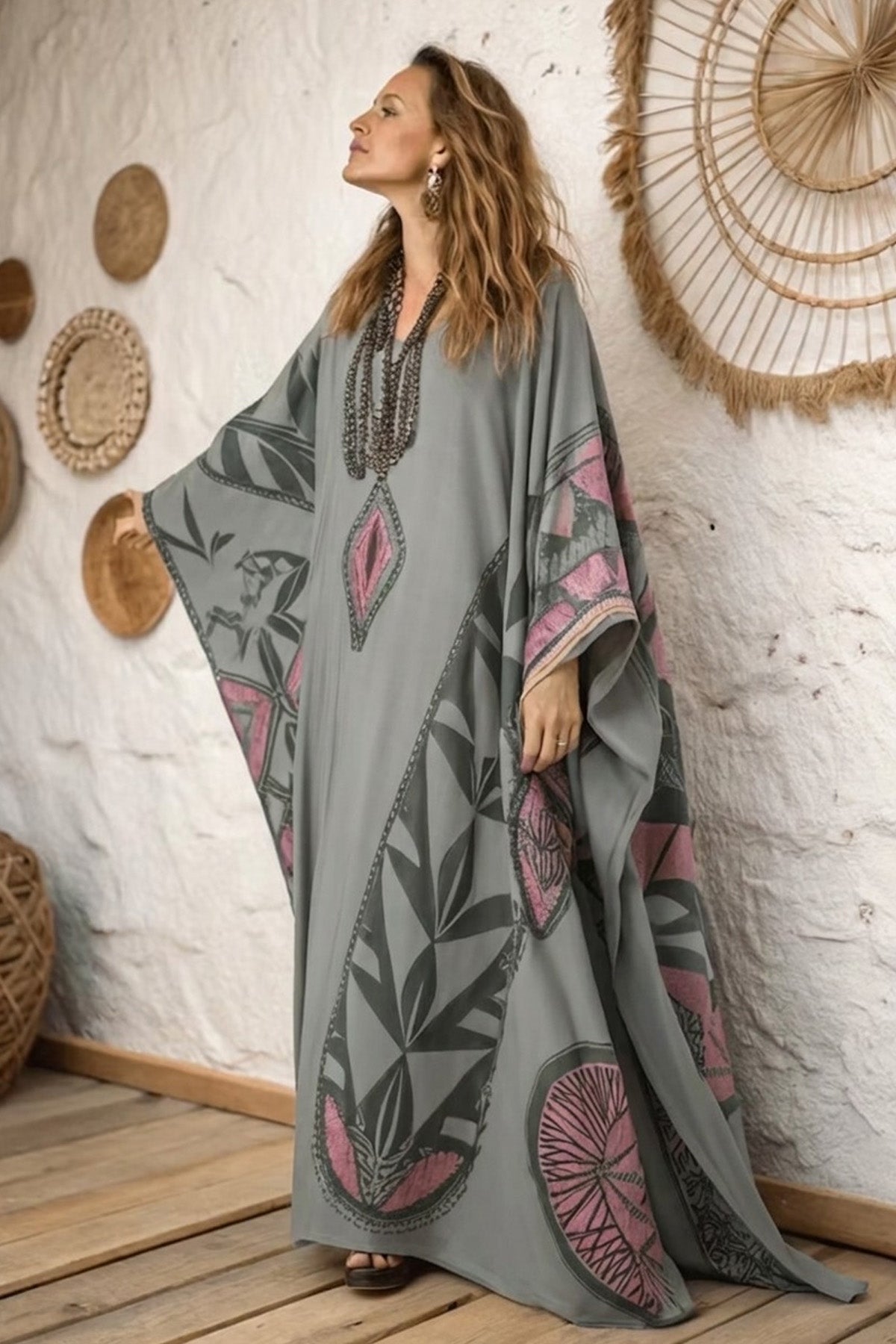 Printed Kaftan Dress